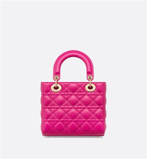 Small Lady Dior My ABCDior Bag Rani Pink Cannage Lambskin